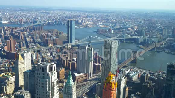 纽约曼哈顿令人惊叹的空中景色视频的预览图