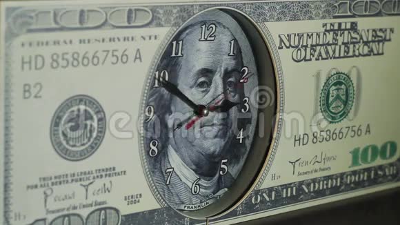 百元钞票上的钟视频的预览图
