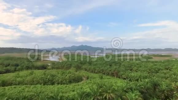 苏门答腊岛的河流凹湖和小湾的鸟瞰图视频的预览图