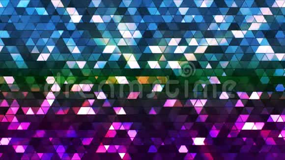 广播闪烁方形高科技三角形多种颜色抽象可循环4K视频的预览图