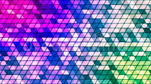 广播闪烁立方高科技三角形多种颜色抽象循环4K视频的预览图