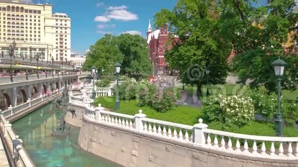 亚历山大花园时光的景色莫斯科视频的预览图