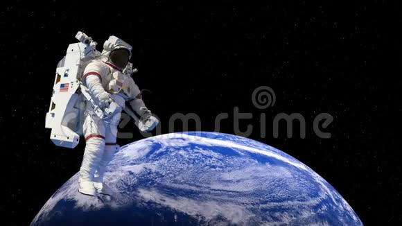 宇航员外层空间步行地球4K视频的预览图