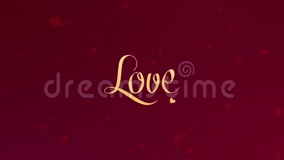 爱的忏悔情人节的字母被隔离在红色背景上上面有可爱的红心视频的预览图