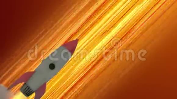 火箭飞船通过太空动画飞行橙色对角线动画速度线空间运动背景视频的预览图