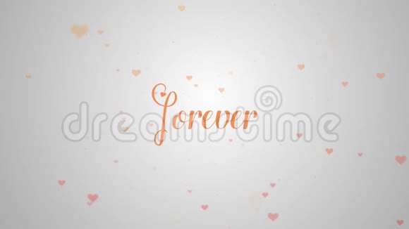 情人节刻字在白色背景上被隔离上面戴着可爱的红心永远在一起视频的预览图