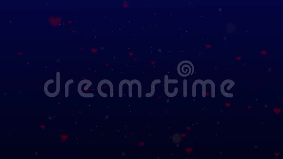 可爱的背景红色的心为情人节蓝色的背脊放大行动动画4K视频的预览图