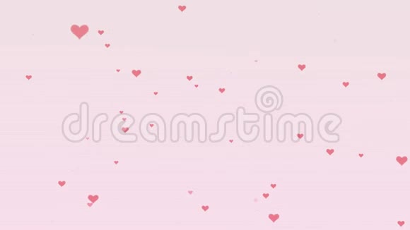 可爱的背景粉红色的心为情人节浅粉色的背脊放大行动动画4K视频的预览图