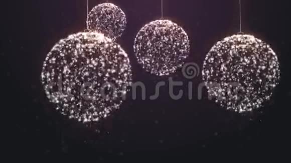 明星粒子圣诞玩具背景循环视频的预览图