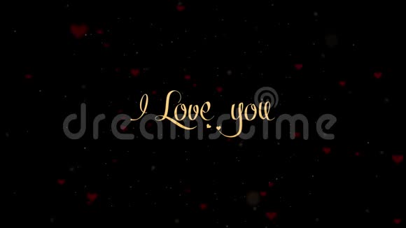 我爱你爱忏悔情人节的字母被隔离在黑色背景上上面装饰着小可爱视频的预览图