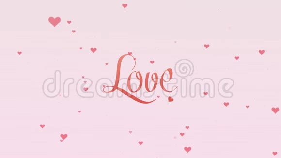 爱的忏悔情人节的字母在白色背景上被隔离上面装饰着可爱的粉红色小心脏视频的预览图