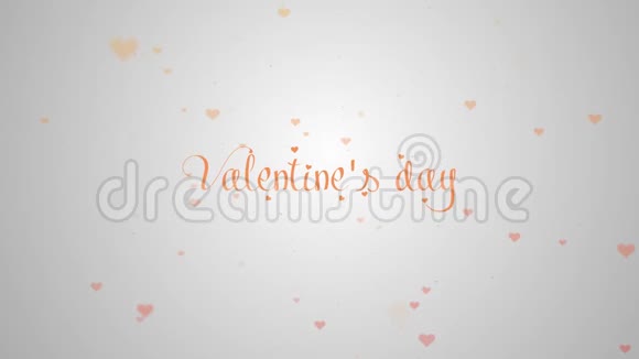 情人节金色铭文被隔离在白色背景上上面装饰着可爱的红心份额视频的预览图