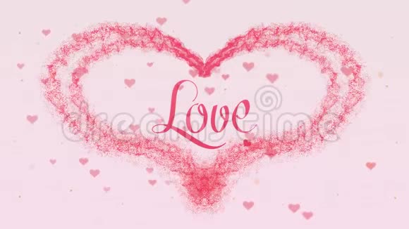 爱的忏悔情人节的心是粉红色的飞溅正在出现然后是刻字心脏是视频的预览图