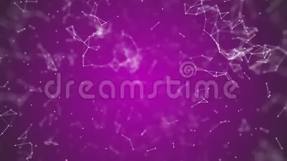 大数据可视化抽象纳米技术紫红色彩色丛背景网状纳米技术全球网络视频的预览图