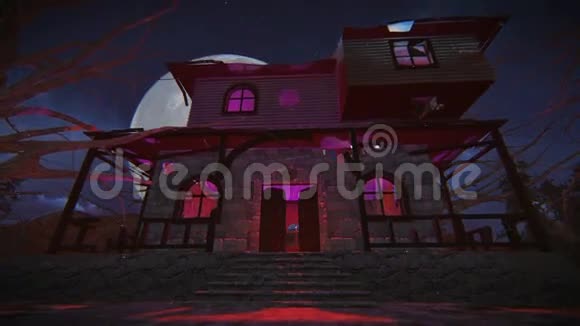 满月之夜的幽灵鬼屋视频的预览图