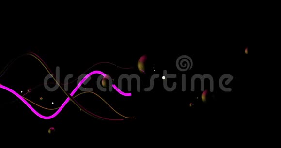 黑色背景中的氟粉红色波浪视频的预览图