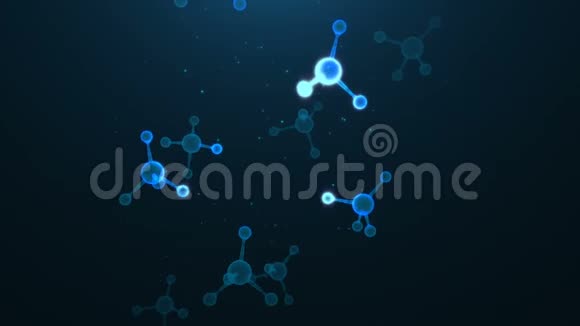 蓝色分子旋转视频的预览图