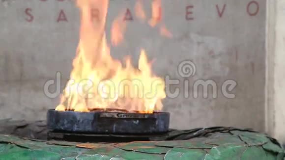萨拉热窝的永恒火焰纪念第二次世界大战的军事和平民受害者视频的预览图