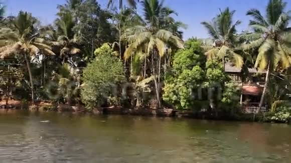 印度喀拉拉河下游的河岸视频的预览图