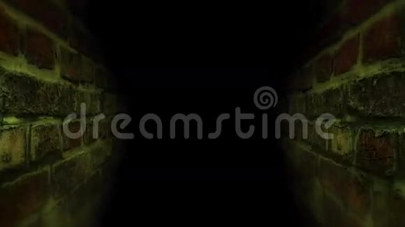 黑色恐怖走廊在黑暗的走廊里奔跑视频的预览图
