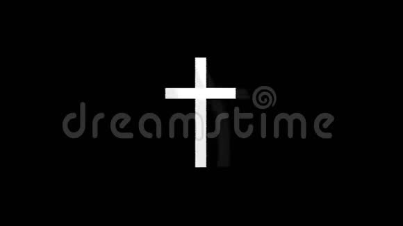 教会交叉基督教宗教图标复古抽搐不良信号动画视频的预览图
