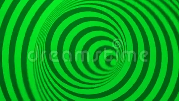 明亮和深绿色的圆圈形成催眠的抽象旋涡深入内部视频的预览图