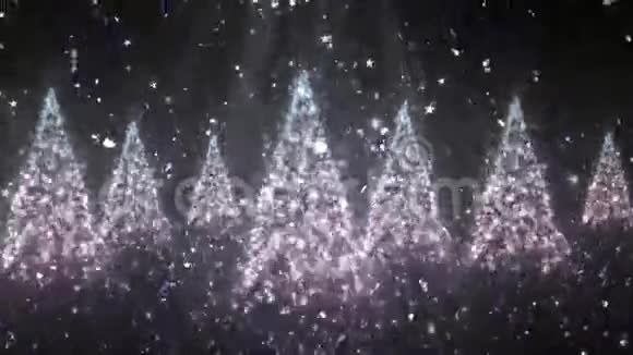 圣诞新年树闪光2圈背景视频的预览图