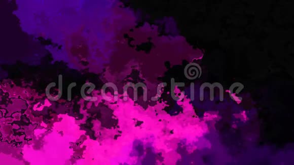 动画闪烁彩色背景无缝环视频水彩花效果彩色热粉红色紫紫黑色视频的预览图