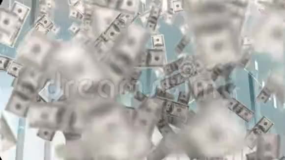 保险箱里的浮动美元钞票视频的预览图