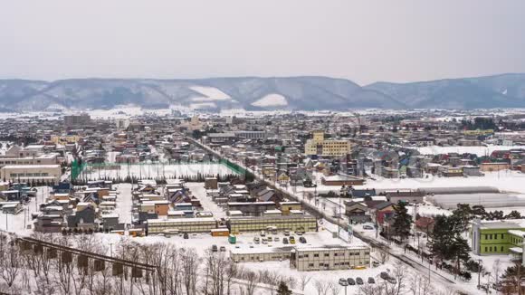 福拉诺北海道日本冬季城市景观视频的预览图