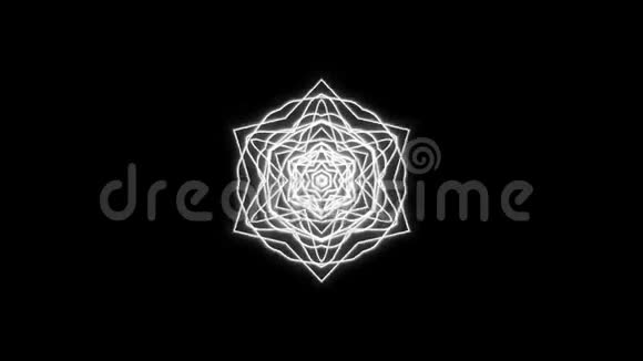 黑白万花筒序列模式抽象五彩运动图形背景瑜伽俱乐部表演视频的预览图
