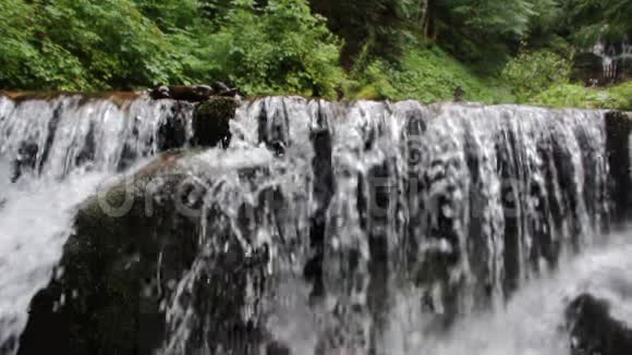 希多瀑布乌克兰喀尔巴阡山脉最美丽的瀑布之一视频的预览图