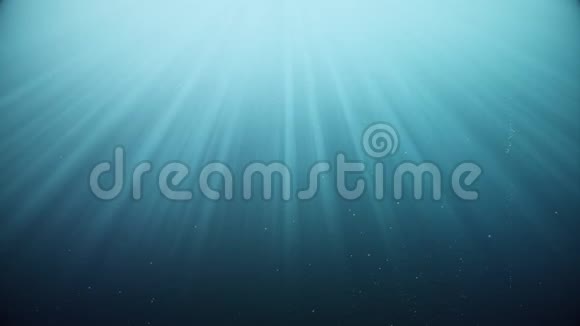 深海与海水下的泡沫抽象天堂之光视频的预览图