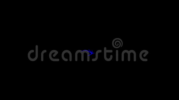 抽象的运动背景五颜六色的蓝色曲线从黑色屏幕的中心延伸到所有的视频的预览图
