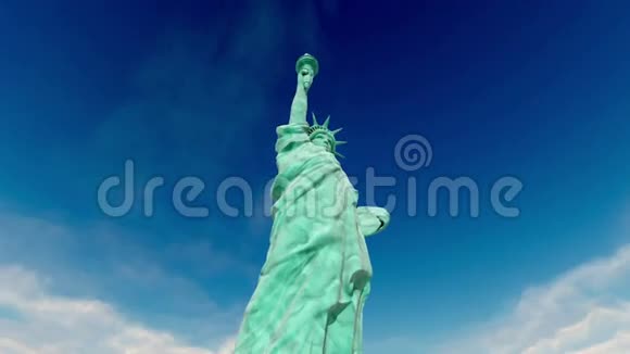 自由女神像空中射击飞行3D动画美国美国视频的预览图