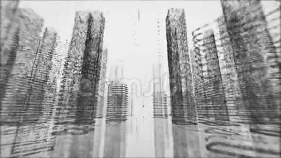 黑暗城市无限循环网格背景视频的预览图