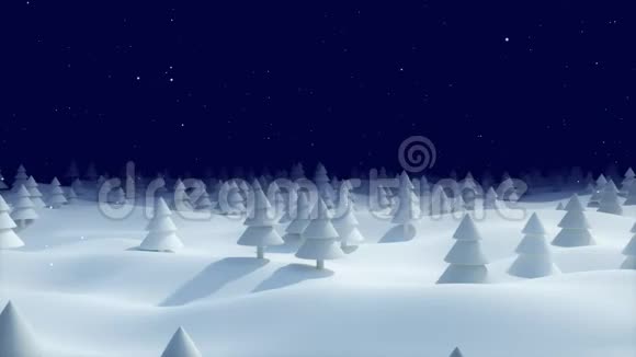 圣诞节背景雪景蓝色森林视频的预览图