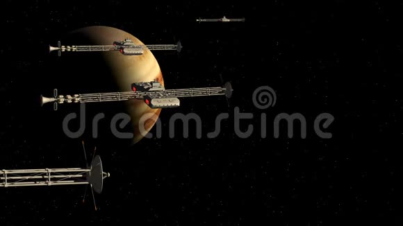 靠近木星的深空重型货船视频的预览图