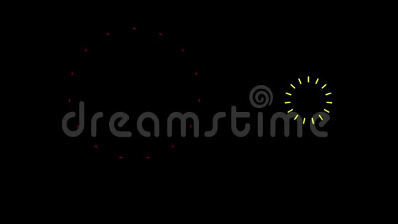 彩色圆圈在黑色背景上爆发圆圈爆炸间隔冻结视频的预览图