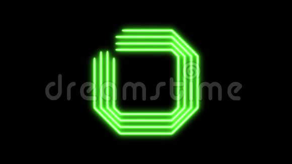 绿色发光计数器从0到10数字的电路板形状视频的预览图