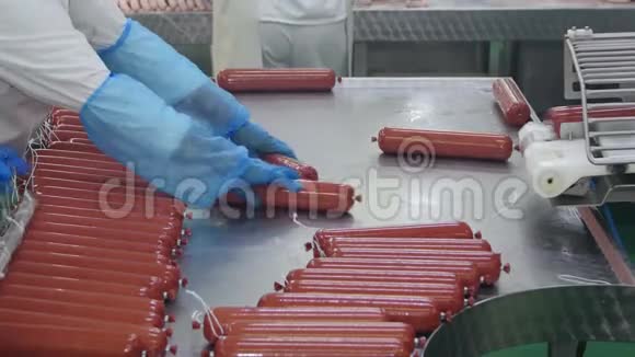 一家肉类加工厂生产腊肠视频的预览图
