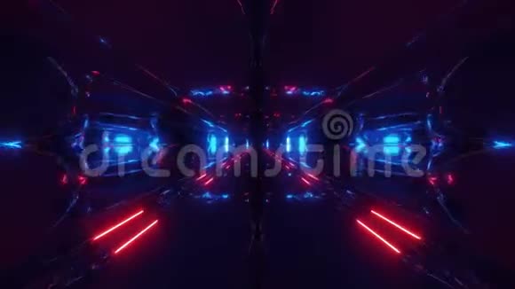 黑暗的未来幻想science隧道走廊三维插图壁纸背景运动设计无尽的oping俱乐部视频的预览图