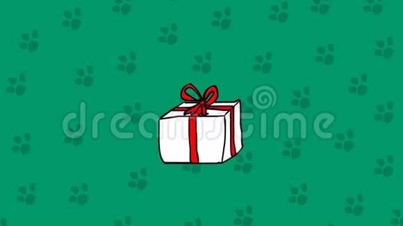 可爱的狗在盒子里今日手绘卡通动画视频的预览图
