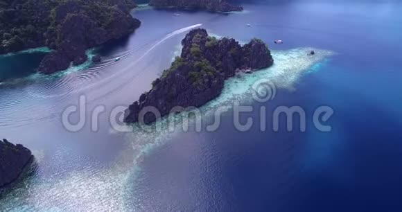 菲律宾Coron的双子泻湖美丽的自然景观苏鲁海视频的预览图