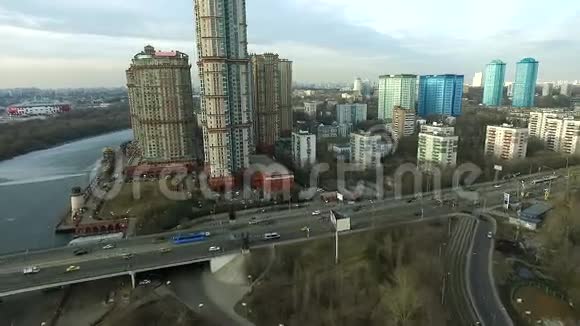鸟瞰莫斯科什库基诺区视频的预览图