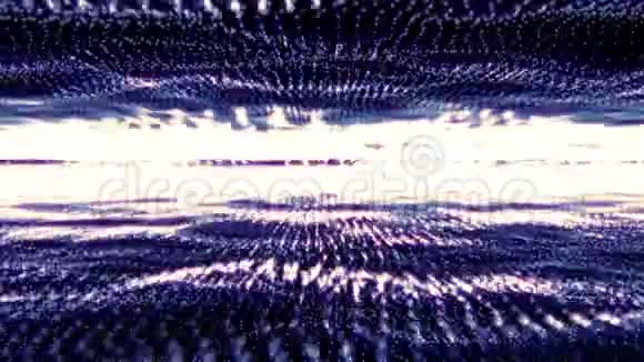 催眠的音频可视化放松电子音乐光滑的蓝色波浪视频的预览图
