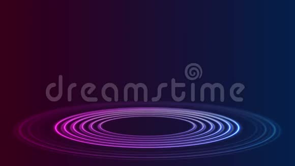 明亮的霓虹圆环抽象科幻视频动画视频的预览图