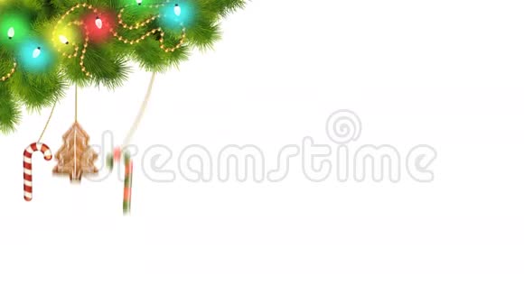 圣诞节装饰和灯光与阿尔法和复制黑白马特视频的预览图