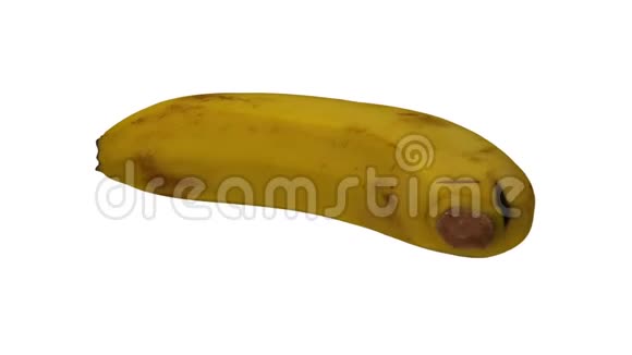 在白色背景上旋转香蕉02A环视频的预览图