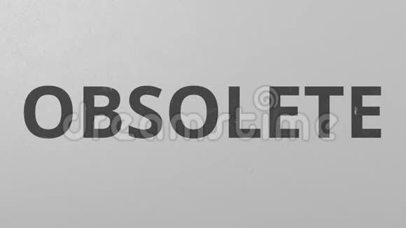 用油漆OBSOLETE字打破混凝土墙概念三维动画视频的预览图